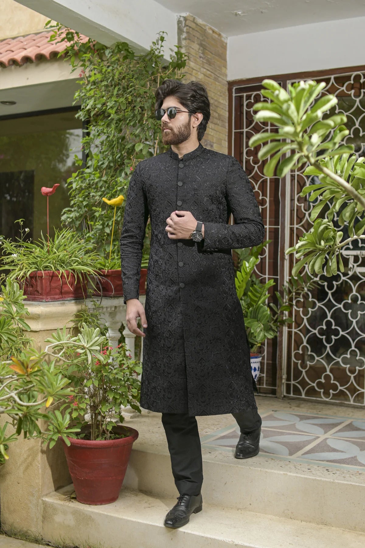 Black Sherwani for Men