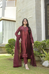 ZIVA maroon shirt and dupatta